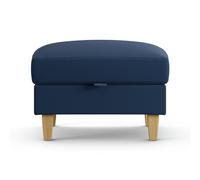 Habitat Flint Fabric Storage Footstool - Navy Blue