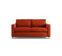 Habitat Flint Velvet 2 Seater Sofa Bed- Burnt Orange-Ash Leg