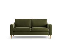 Habitat Flint Velvet 3 Seater Sofa - Moss Green - Ash Leg