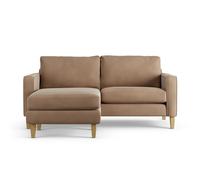 Habitat Flint Velvet Reversible 3 Seater Corner Sofa - Latte