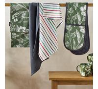 Habitat Floral and Stripe Textile Set - Green