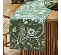 Habitat Floral Reversible Cotton Table Runner - Green