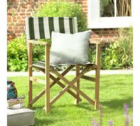 Habitat Folding Wooden Garden Director Chair - Green & White