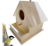 Habitat for Wild Birds Nestled for Handmade Birdhouses Outdoor Wooden Feeding Rustic Wooden Garden for Bird Wheels for Bird Watchers