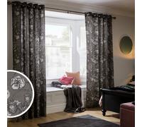 Habitat Forest Eyelet Curtains - Grey - 117x137cm