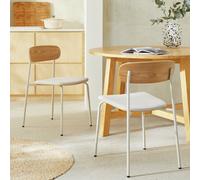 Habitat Gako Pair of Fabric Dining Chairs - Natural