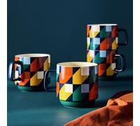 Habitat Geo Cube Set of 4 Mugs - Blue