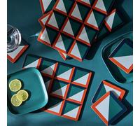 Habitat Geo Cube Set of 4 Placemats and Coasters - Green