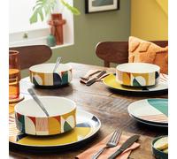 Habitat Geo Decal 12 Piece Dinner Set - Multicoloured
