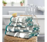 Habitat Geo Shape 4 Piece Towel Bale - Blue & Grey