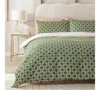 Habitat Geo Trellis Print Green Bedding Set - Superking