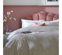Habitat Geo Velvet Silver Bedding Set - Single