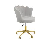 Habitat Georgia Scallop Velvet Chair - Grey