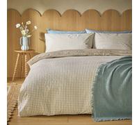 Habitat Gingham Seersucker Neutral Bedding Set - Superking