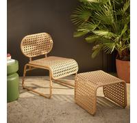 Habitat Global Accent Chair and Footstool - Natural