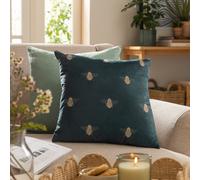 Habitat Gold Bee Printed Cushion - Teal - 43x43cm
