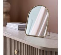 Habitat Gold Rope Twist Arch Dressing Table Mirror - 16x21cm