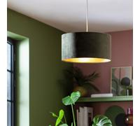 Habitat Green & Gold Velvet Easy Fit Drum Lampshade - 40cm