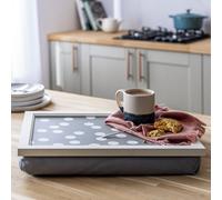 Habitat Grey Spot Lap Tray With Fabric Cushion