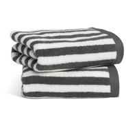 Habitat Grey Stripe 2 Pack Hand Towel