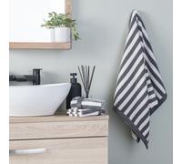 Habitat Grey Stripe Hand Towel