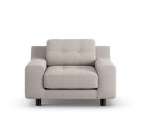 Habitat Hendricks Fabric Arm chair - Stone - Black Leg