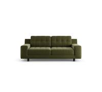 Habitat Hendricks Velvet 2 Seater Sofa - Green - Black Leg