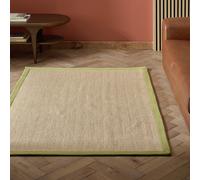 Habitat Herringbone Khaki Border Jute Rug - 120x170cm
