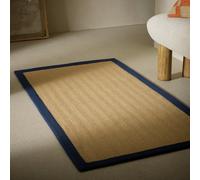 Habitat Herringbone Navy Border Jute Rug - 160x230cm
