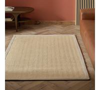 Habitat Herringbone Neutral Boarder Jute Rug - 120x170cm