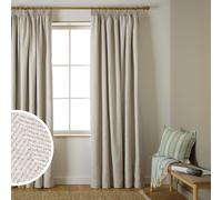 Habitat Herringbone Pencil Pleat Curtains - Cream -117x137cm