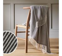 Habitat Herringbone Throw - Charcoal - 125x150cm