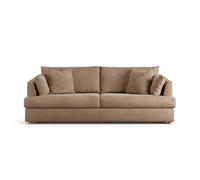 Habitat Holmfirth Velvet 4 Seater Sofa - Latte