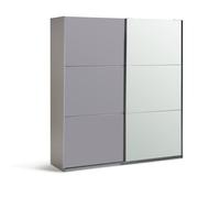 Habitat Holsted Mirror 180cm Sliding Wardrobe - Grey Gloss