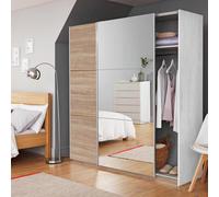 Habitat Holsted Mirror 180cm Sliding Wardrobe - Oak Effect