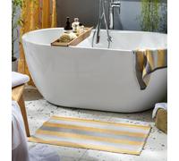 Habitat Horizontal Stripe Tufted Cotton Bath Mat - Mustard
