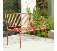 Habitat Indu 2 Seater Metal Garden Bench - Red