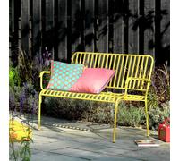 Habitat Indu 2 Seater Metal Garden Bench - Yellow