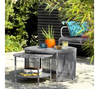 Habitat Ipanema Metal Garden Coffee Table - Grey