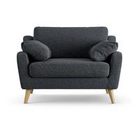 Habitat Ivor Fabric Cuddle Chair - Charcoal - Ash Leg