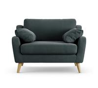 Habitat Ivor Fabric Cuddle Chair - Charcoal - Ash Leg
