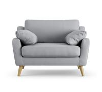 Habitat Ivor Fabric Cuddle Chair - Grey - Ash Leg