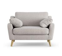 Habitat Ivor Fabric Cuddle Chair - Natural - Ash Leg