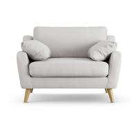 Habitat Ivor Fabric Cuddle Chair - Natural - Ash Leg