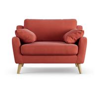 Habitat Ivor Fabric Cuddle Chair - Papaya - Ash Leg