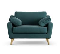 Habitat Ivor Fabric Cuddle Chair - Teal - Ash Leg