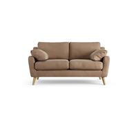 Habitat Ivor Velvet 2 Seater Sofa - Latte - Ash Leg
