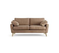 Habitat Ivor Velvet 3 Seater Sofa - Latte - Ash Leg