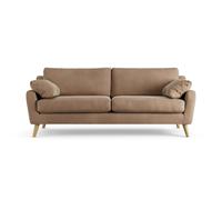 Habitat Ivor Velvet 4 Seater Sofa - Latte - Ash Leg