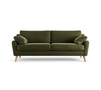 Habitat Ivor Velvet 4 Seater Sofa - Moss Green - Ash Leg
